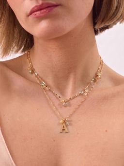 Accessorize London - Women (A) Initial Cluster Pendant Necklaces Multi-Color