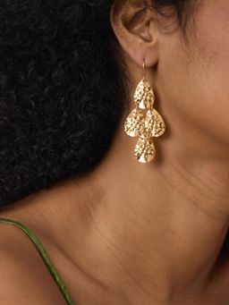 Accessorize London - Women Textured Disc Drop Earrings