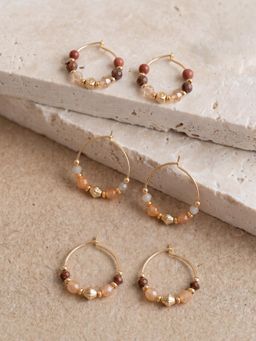 Accessorize London - Women Mini Beaded Hoop Earrings (Pack Of 3)