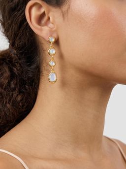 Accessorize London - Women Faux Pearl Drop Earrings In Blue