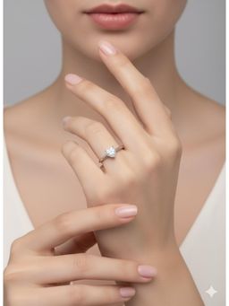 RACHIVA - 925 Sterling Silver Adjustable Heart Solitaire Ring Heart Zircon for Women