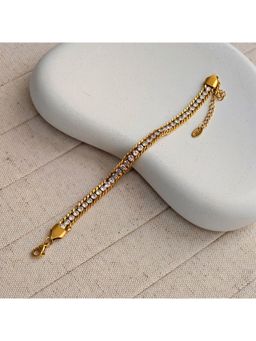 TAAHIRA JEWELLERY - 18K Gold Plated Multilayered Zircon Chain Bracelet Anti-Tarnish And Waterproof