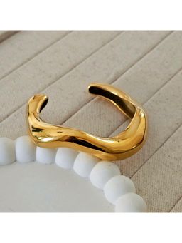 TAAHIRA JEWELLERY - 18K Gold Plated Ash Chunky Cuff Anti-Tarnish And Waterproof
