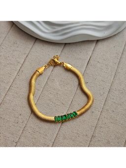 TAAHIRA JEWELLERY - 18K Gold Plated Echo Green Stones Bracelet Anti-Tarnish & Waterproof