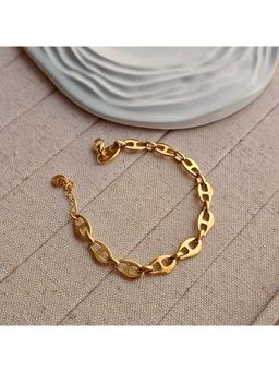 TAAHIRA JEWELLERY - 18K Gold Plated Rose Link Chain Bracelet Anti-Tarnish & Waterproof