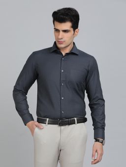 Greenfibre - Slim Fit Checks Green and Blue Cotton Blend Formal Shirt