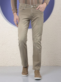 CRIMSOUNE CLUB - Men's Brown Straight Jeans