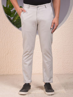 CRIMSOUNE CLUB - Men's Grey Textured Trousers
