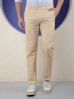 CRIMSOUNE CLUB - Beige Micro-Check Trouser