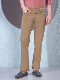 CRIMSOUNE CLUB - Men Khaki Straight Jeans