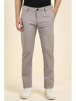 Allen Solly - Men Grey Solid Casual Trousers