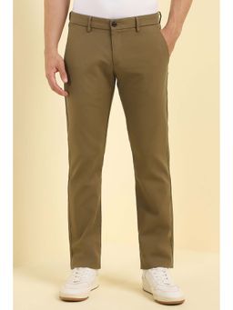 Allen Solly - Men Khaki Solid Casual Trousers
