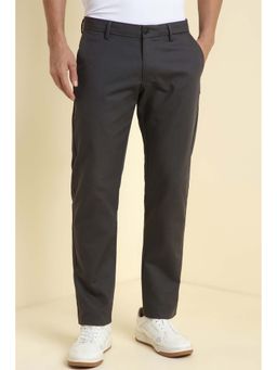 Allen Solly - Men Grey Solid Casual Trousers