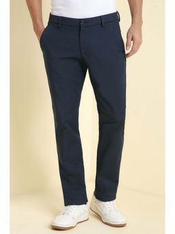 Allen Solly - Men Navy Solid Casual Trousers