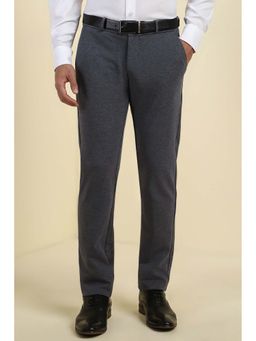 Allen Solly - Men Grey Solid Formal Trousers