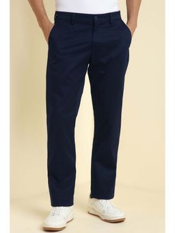 Allen Solly - Men Navy Solid Casual Trousers
