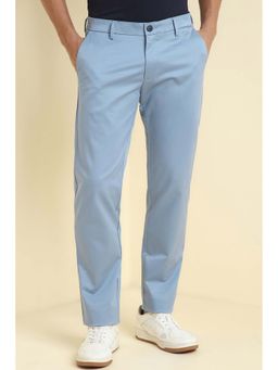 Allen Solly - Men Light Blue Solid Casual Trousers