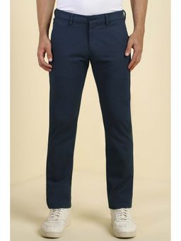 Allen Solly - Men Navy Textured Casual Trousers