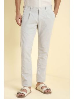 Allen Solly - Men Off White Textured Casual Trousers