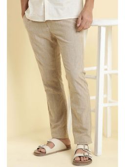 Allen Solly - Men Beige Textured Casual Trousers