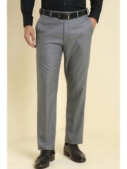 Allen Solly - Men Grey Textured Formal Trousers