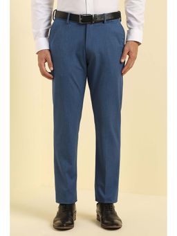 Allen Solly - Men Blue Textured Formal Trousers