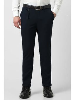 Van Heusen - Men Navy Solid Trousers