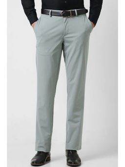 Van Heusen - Men Grey Solid Trousers