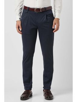 Van Heusen - Men Navy Textured Trousers