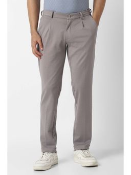 Van Heusen - Men Grey Solid Super Slim Fit Chinos