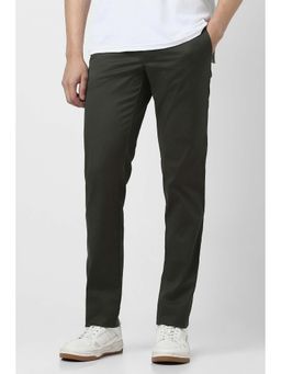 Van Heusen - Men Olive Solid Trousers