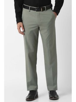 Van Heusen - Men Green Textured Trousers