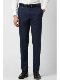 Van Heusen - Men Navy Textured Trousers