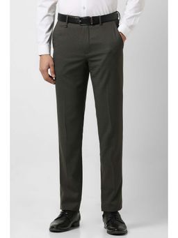 Van Heusen - Men Olive Textured Trousers