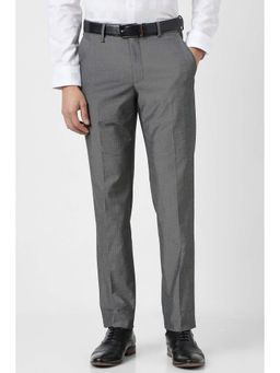 Van Heusen - Men Grey Textured Trousers