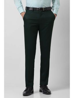 Van Heusen - Men Olive Solid Slim Fit Trousers