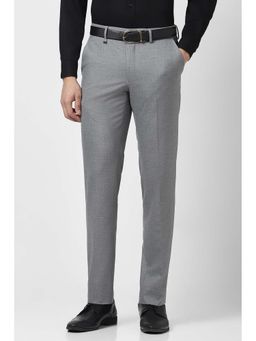 Van Heusen - Men Grey Textured Trousers