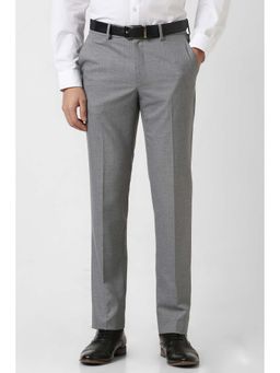 Van Heusen - Men Grey Textured Trousers