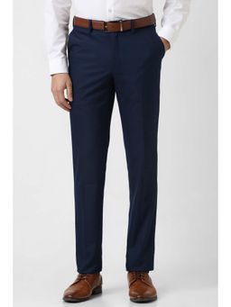Van Heusen - Men Navy Textured Trousers