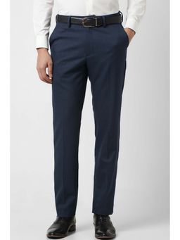 Van Heusen - Men Navy Textured Trousers