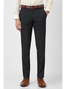 Van Heusen - Men Black Textured Trousers
