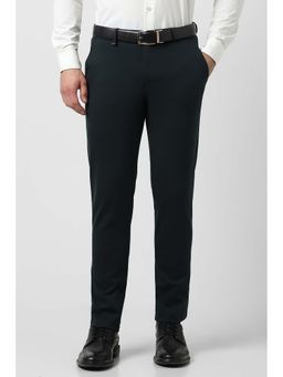 Van Heusen - Men Blue Solid Trousers