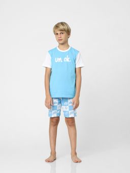 Jack & Jones Junior - Boys Blue T-shirt &amp; Shorts Sleepwear Set
