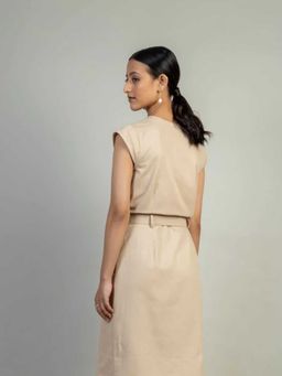 Doodlage - Janet Beige Midi Dress