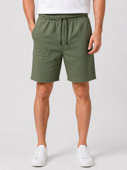 Parcel Yard - Green Men Both Side Pockets Shorts