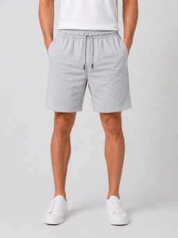 Parcel Yard - Grey Men Pockets Solid Shorts