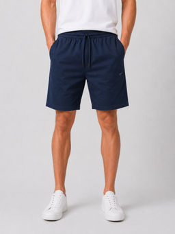 Parcel Yard - Navy Blue Men Both Side Pockets Solid Shorts