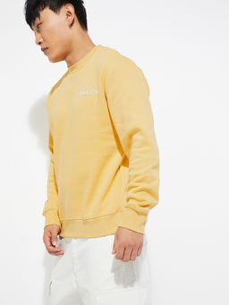 max - Yellow Men Placement Embellished Sweatshirt