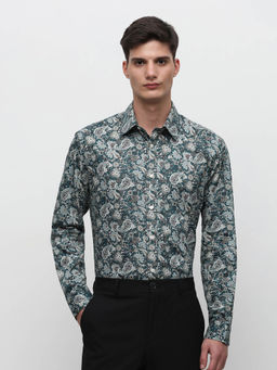 Selected - Green Abstract Print Shirt