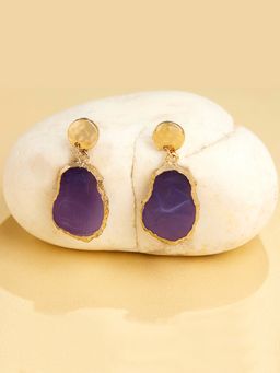 Accessorize London - Women's purple Celestial Stone Slice Earring